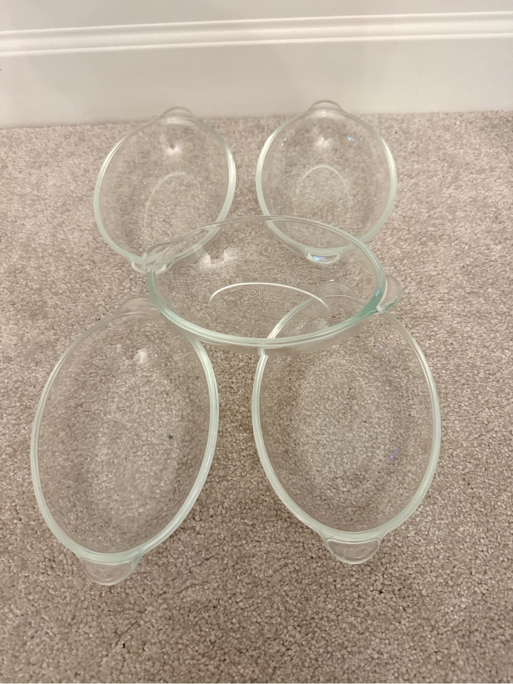 Pyrex clear glass bowls 250 ml set of 5